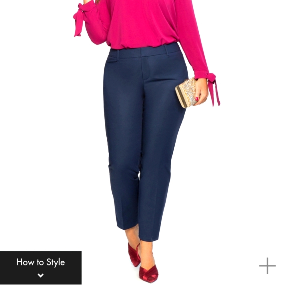 Elloqui Kady Pants 18R Navy Blue
